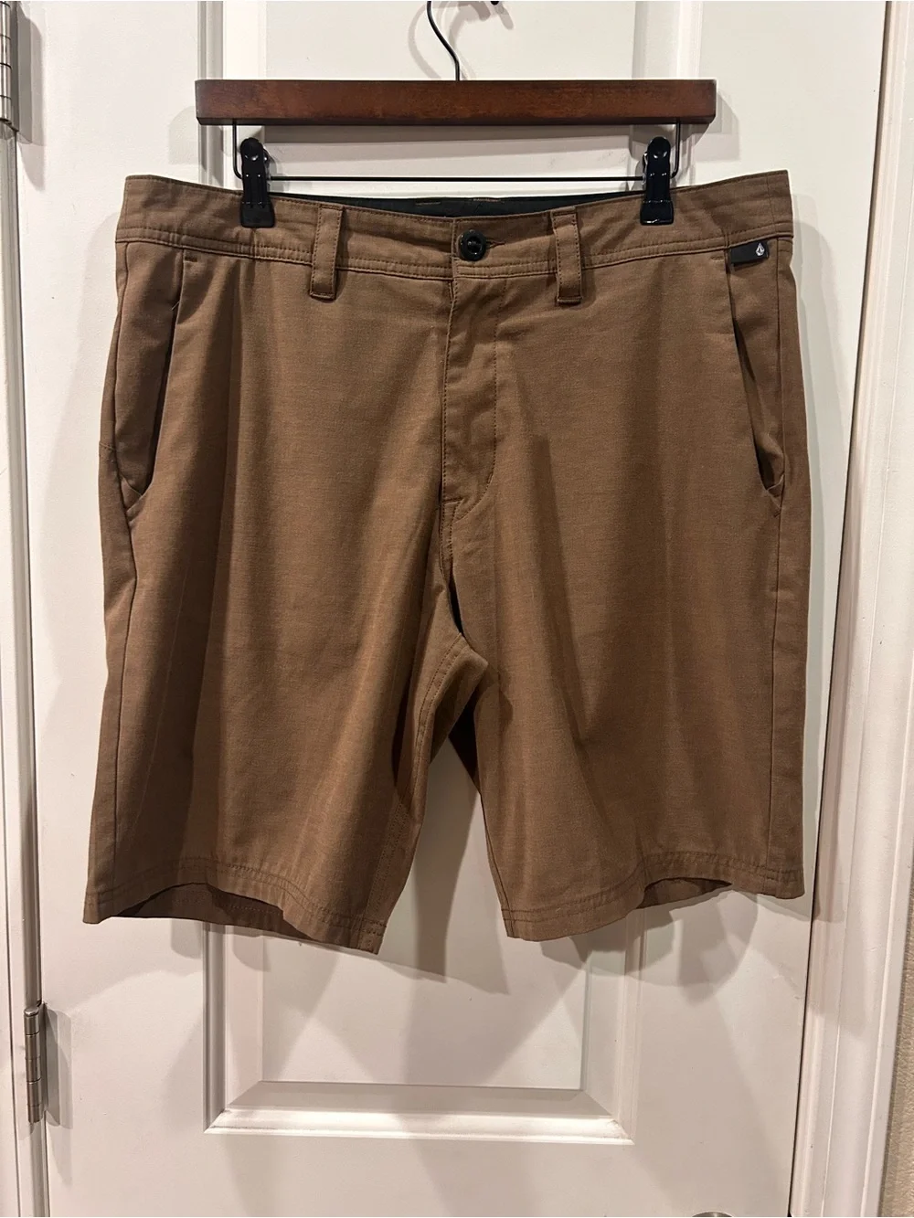 Volcom Men's Shorts Chino Brown Flat-Front Shorts